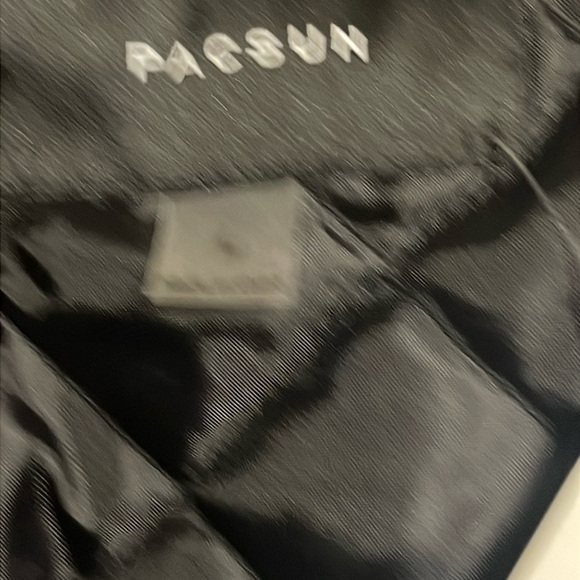PacSun Black and White Racing Puffer Jacket with Yellow Accents - Picture 11 of 12